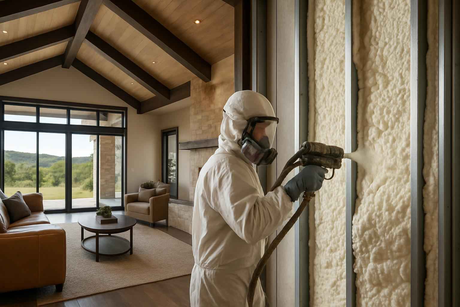 Barndominium Spray Foam Service in Round Mountain TX