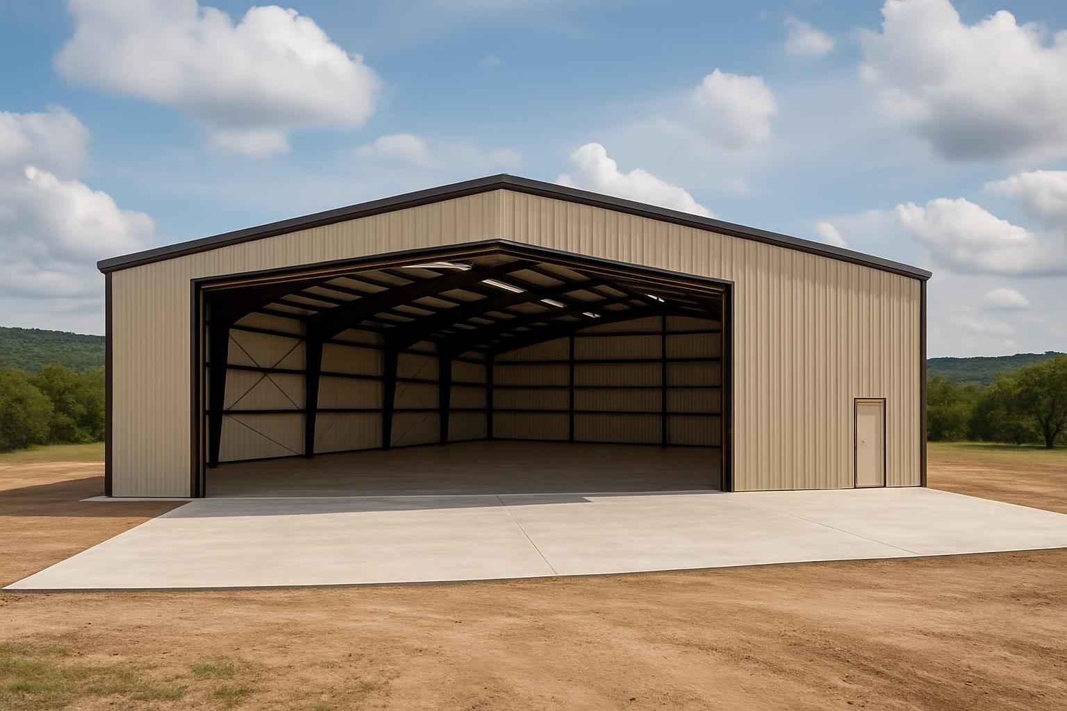 Clear Span Hangar Construction in Hunt TX