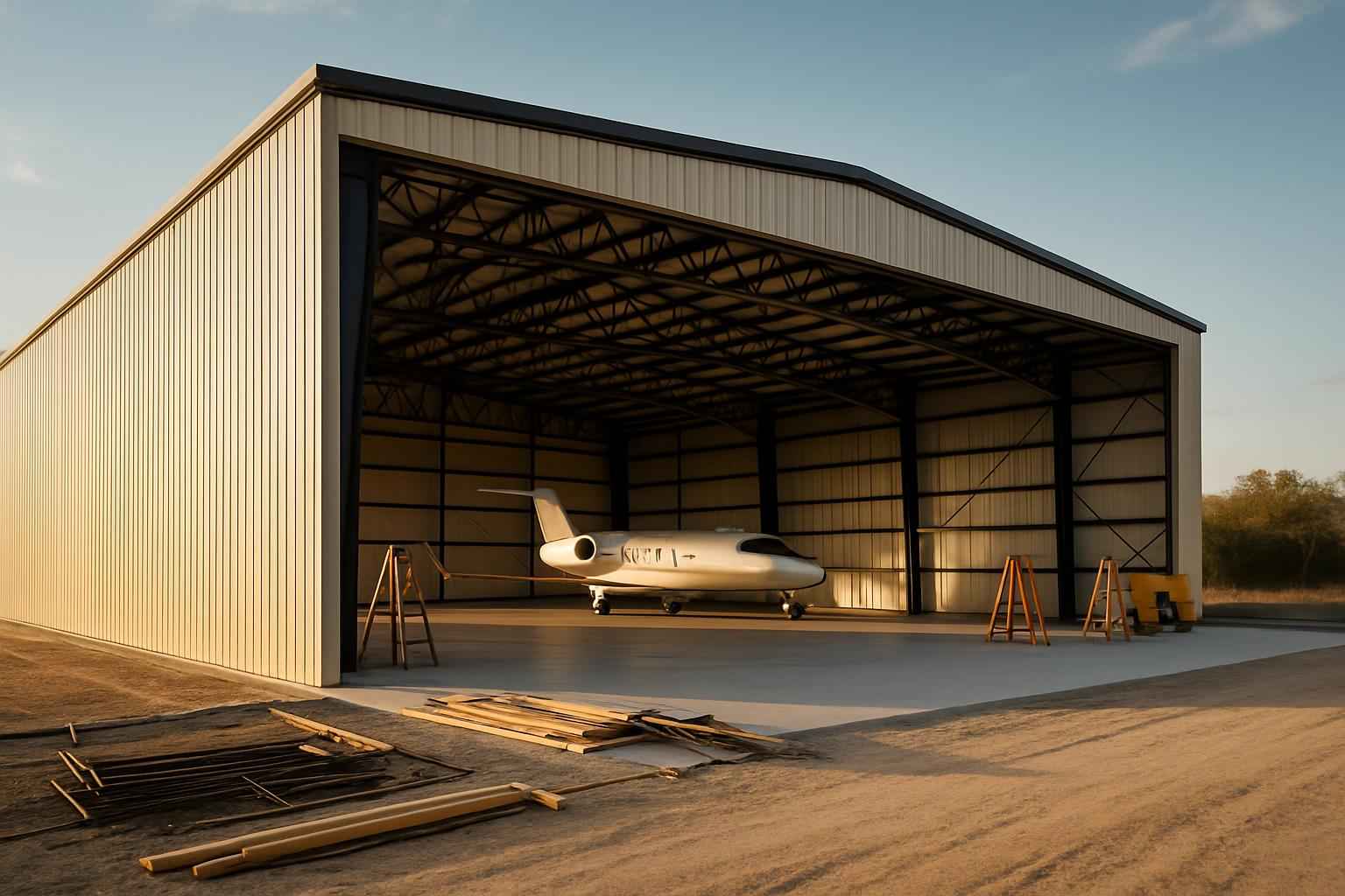 Clear Span Hangar Construction in Kendalia TX