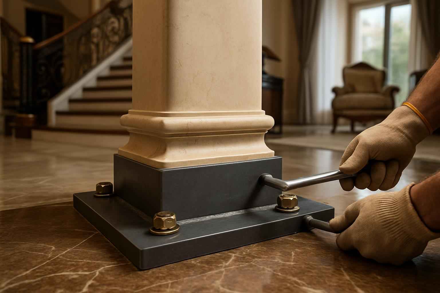 Column Base Plate Install in Cypress Mill TX