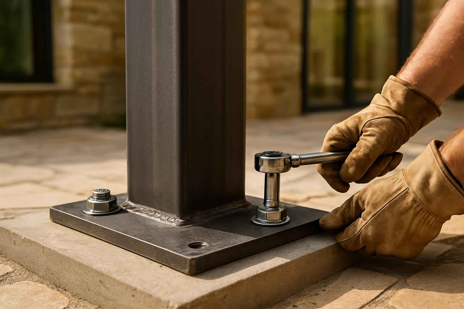 Column Base Plate Install in Llano TX