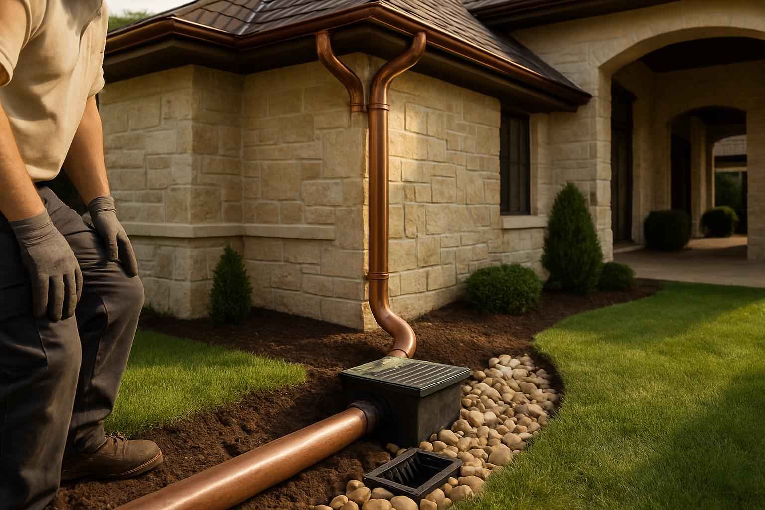 Gutter Outfall Drainage Service in Hunt TX