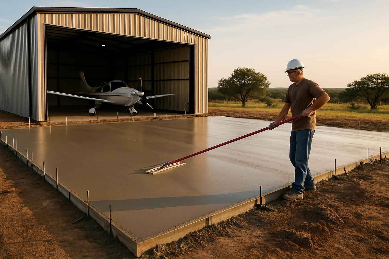 Hangar Slab Foundation Contractor in Llano TX