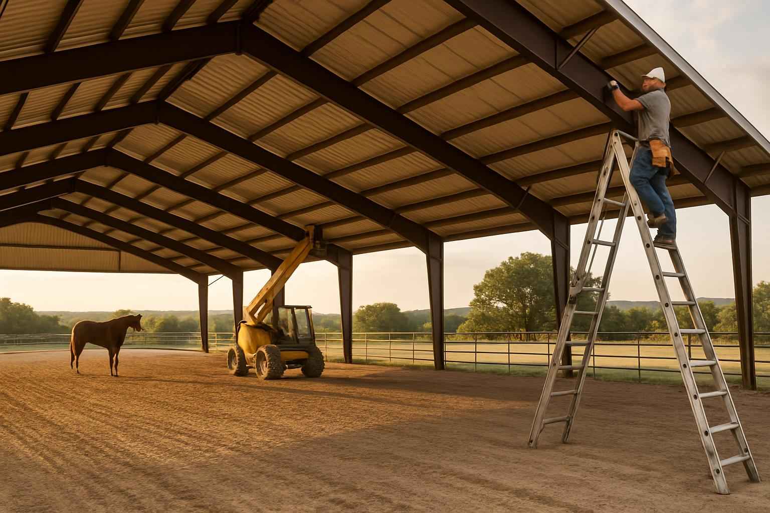 Horse Arena Cover Installer in Round Mountain TX