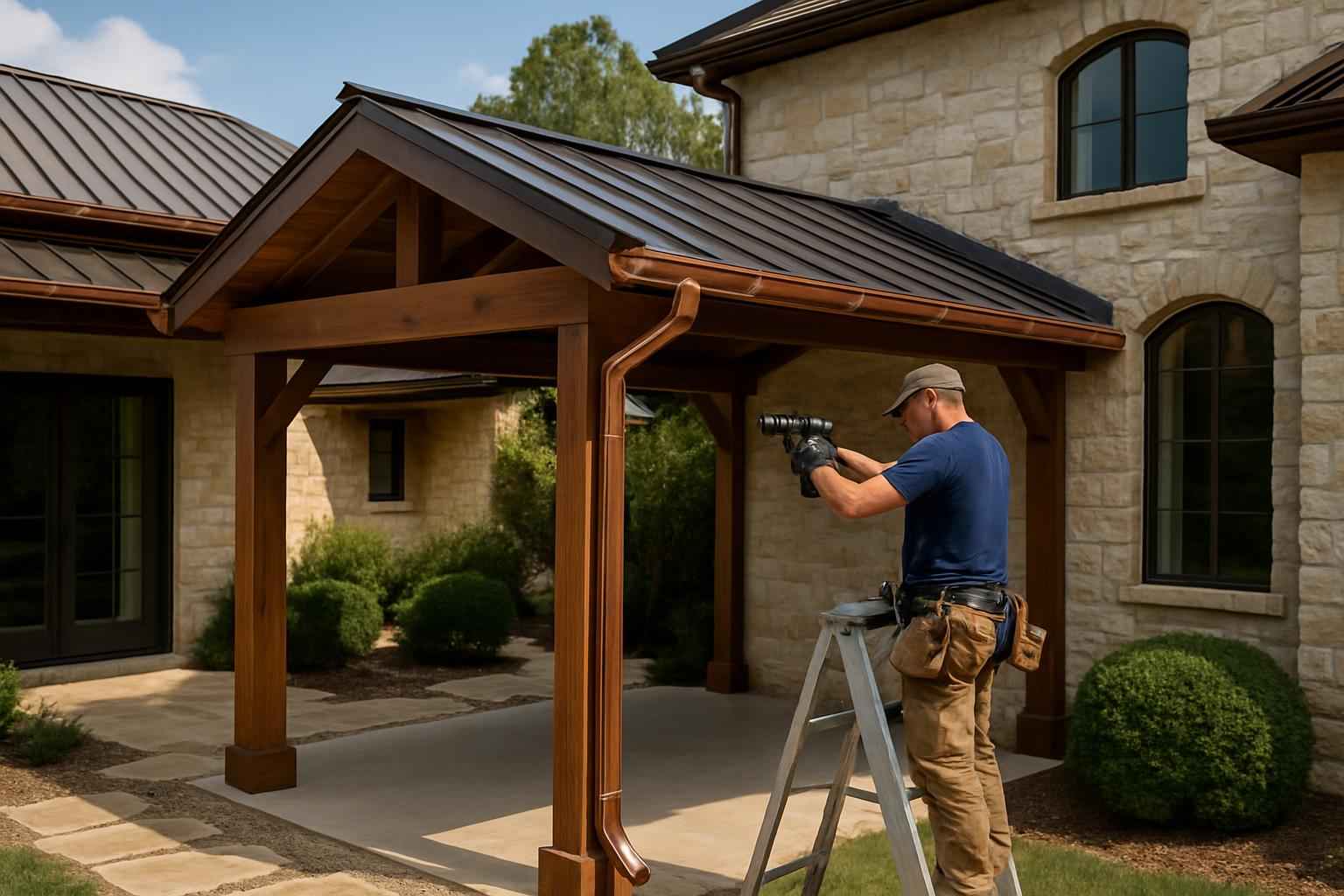 Lean To Gutter Installation in Hunt TX