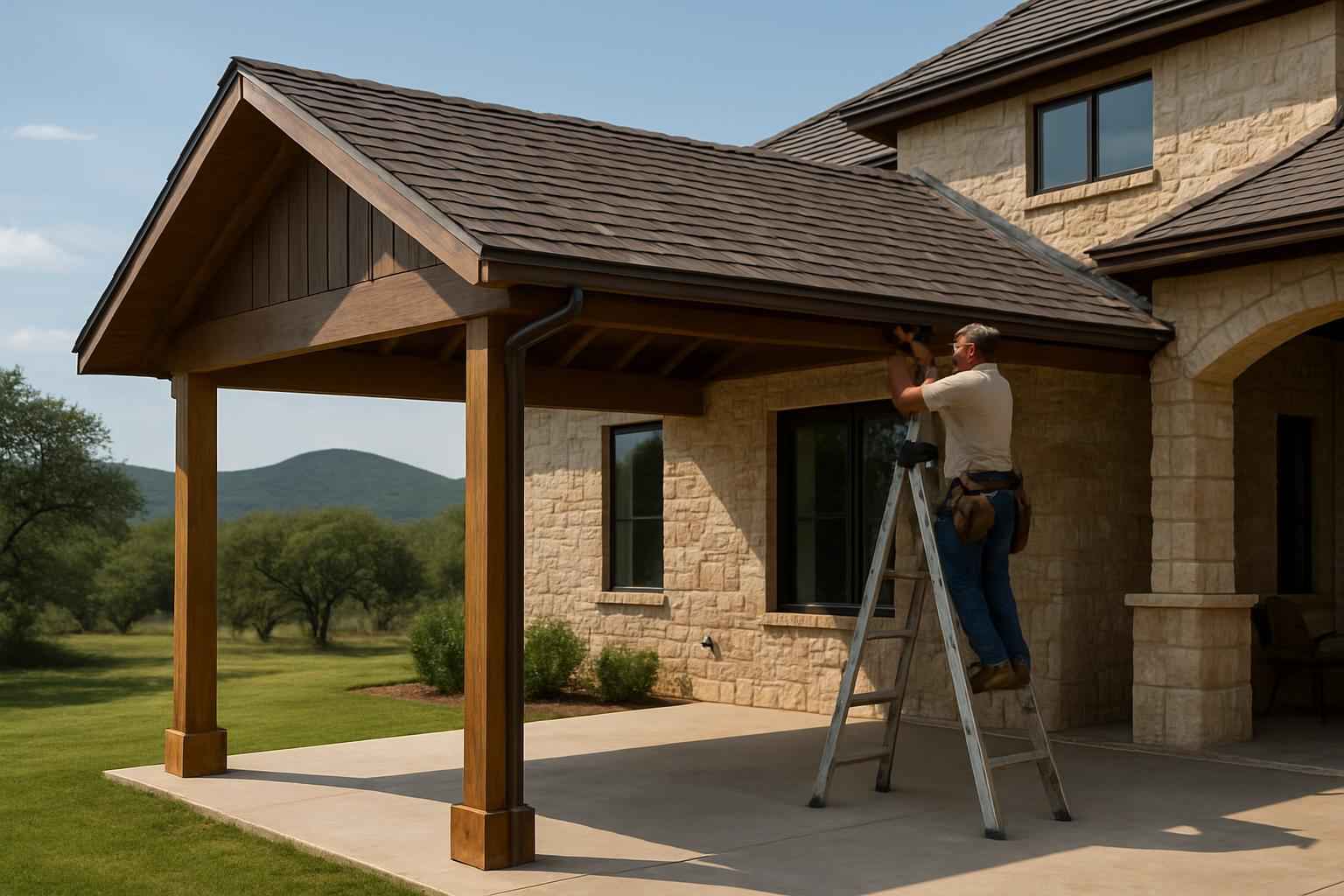 Lean To Roof Tie In Service in Round Mountain TX