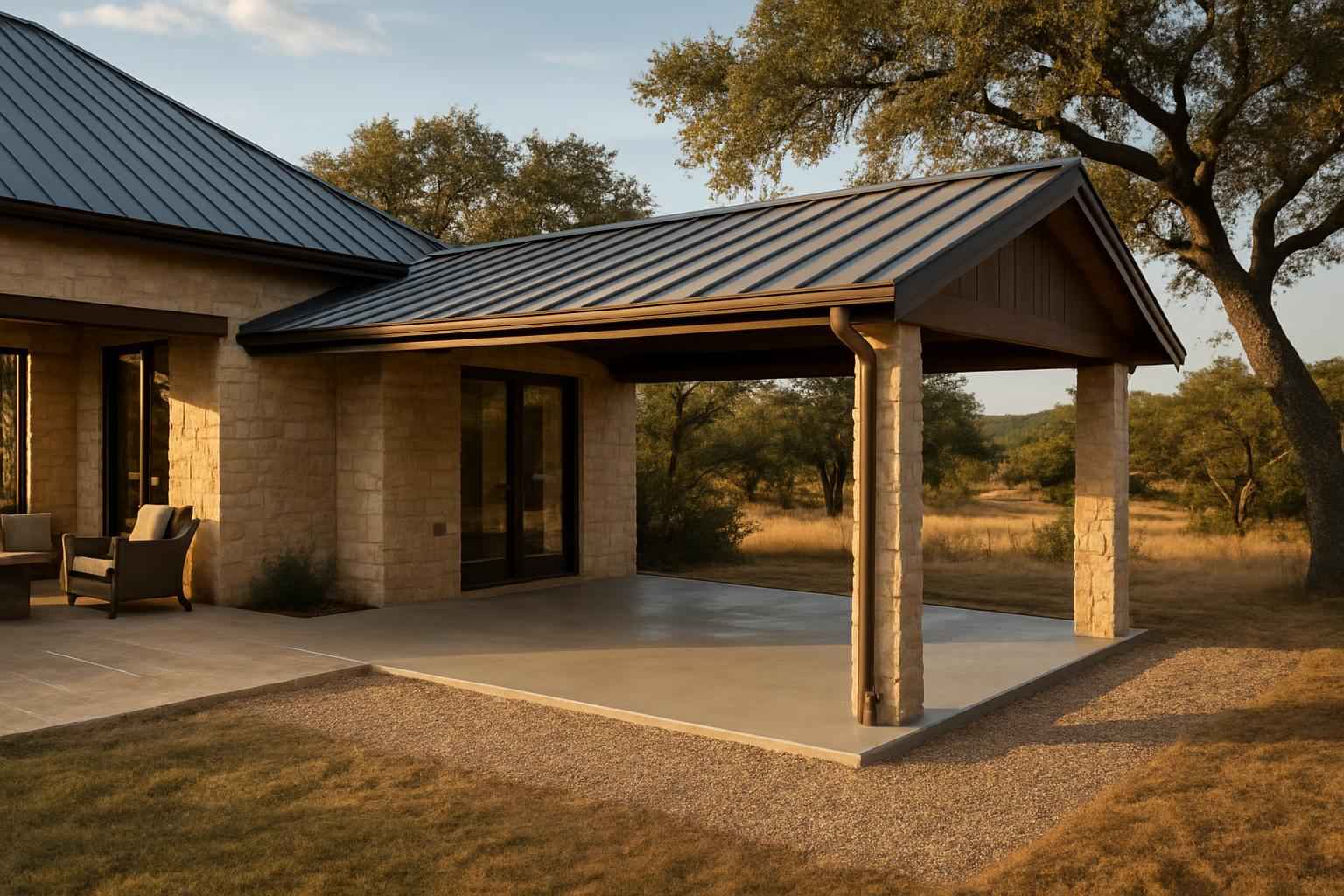 Lean To Slab Extension in Round Mountain TX