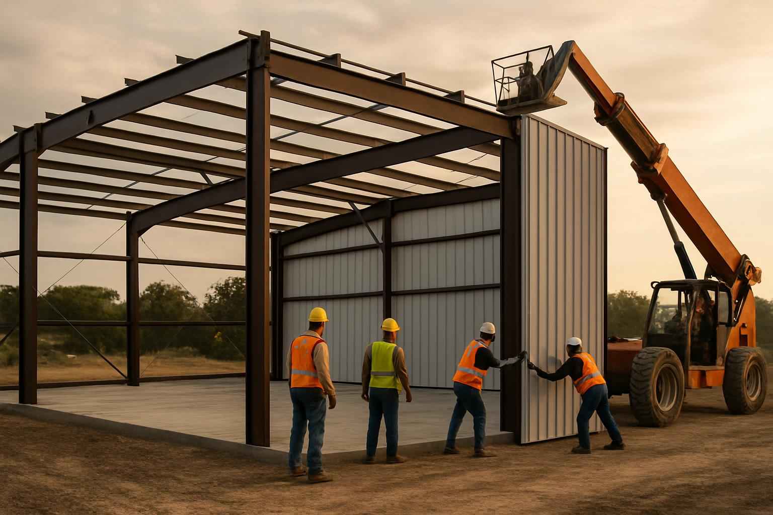 PEMB Erection Crew in Round Mountain TX