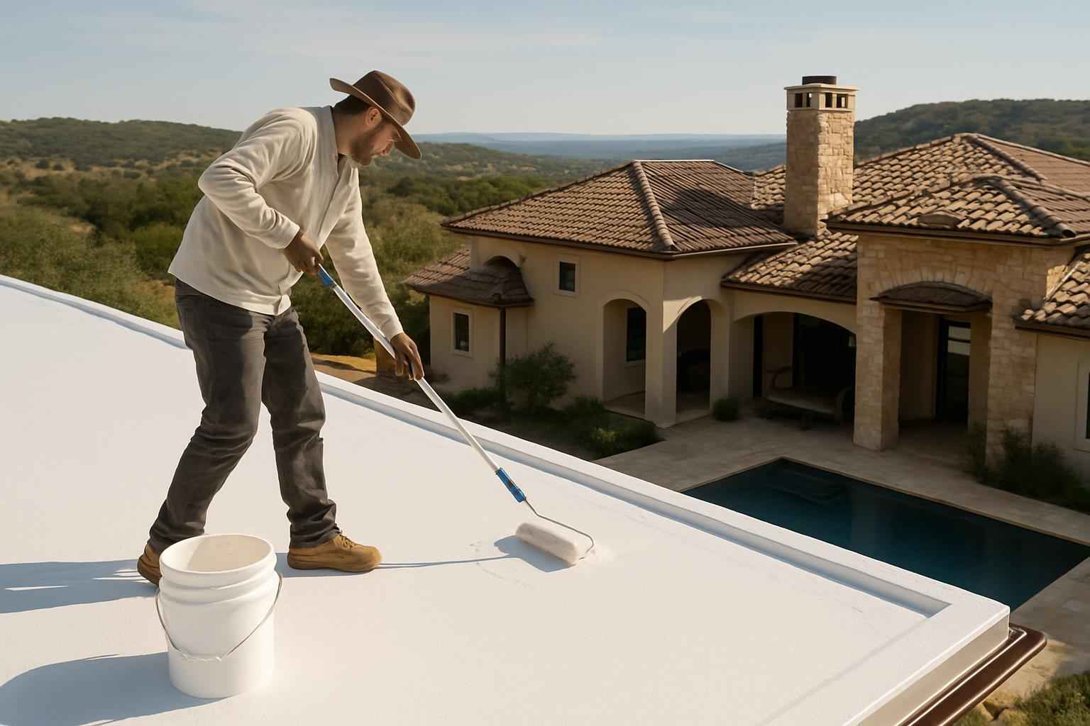 Roof Recoat Service in Round Mountain TX