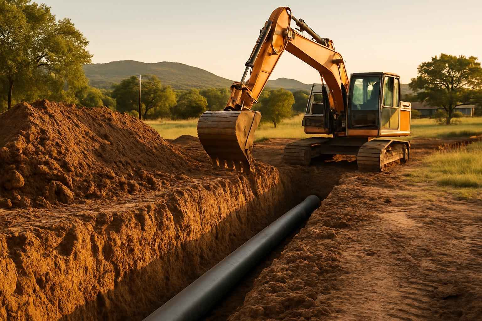 Site Utilities Trenching Service in Round Mountain TX