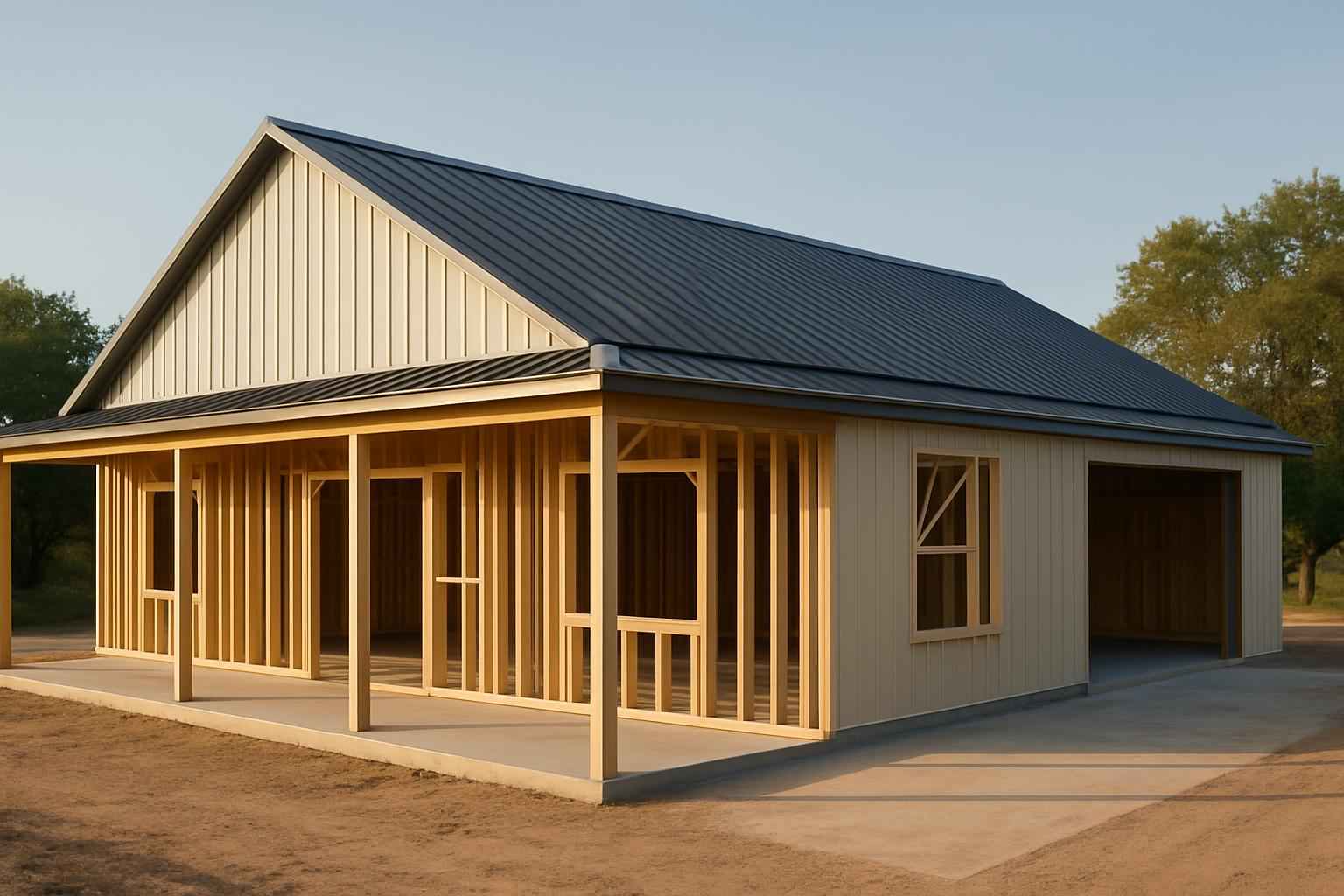 Barndominium Shell Construction in Cottonwood Shores TX