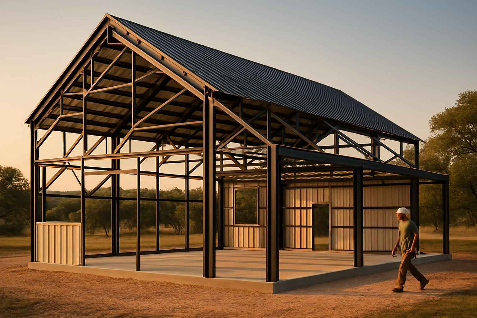Barndominium Shell Construction in Horseshoe Bay TX