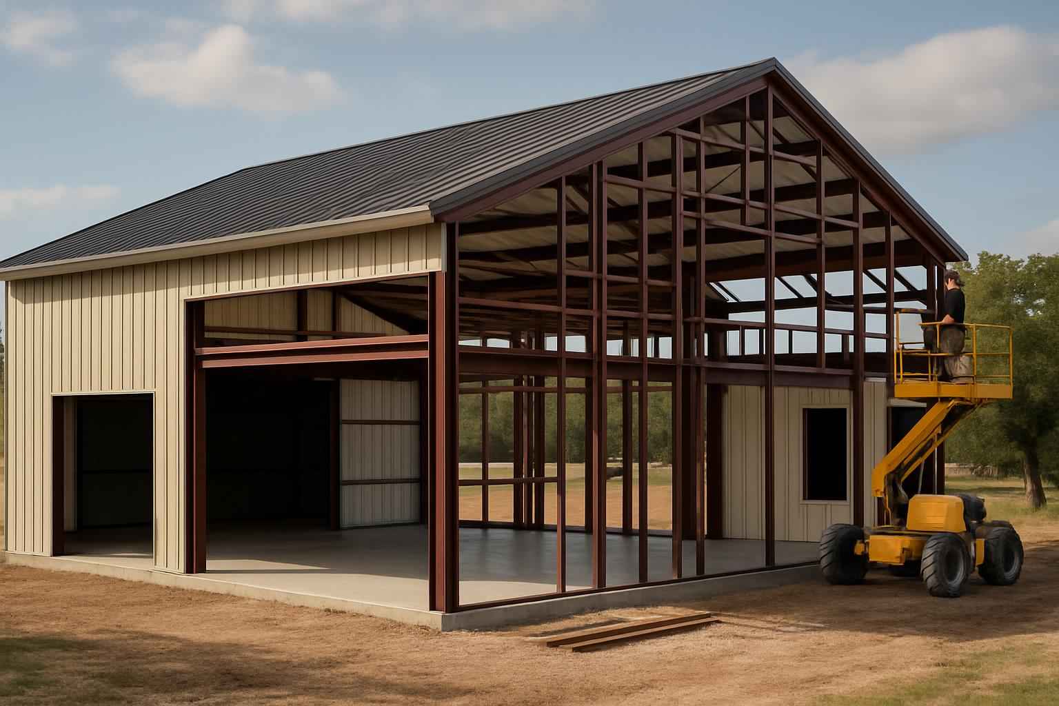 Barndominium Shell Construction in Marble Falls TX