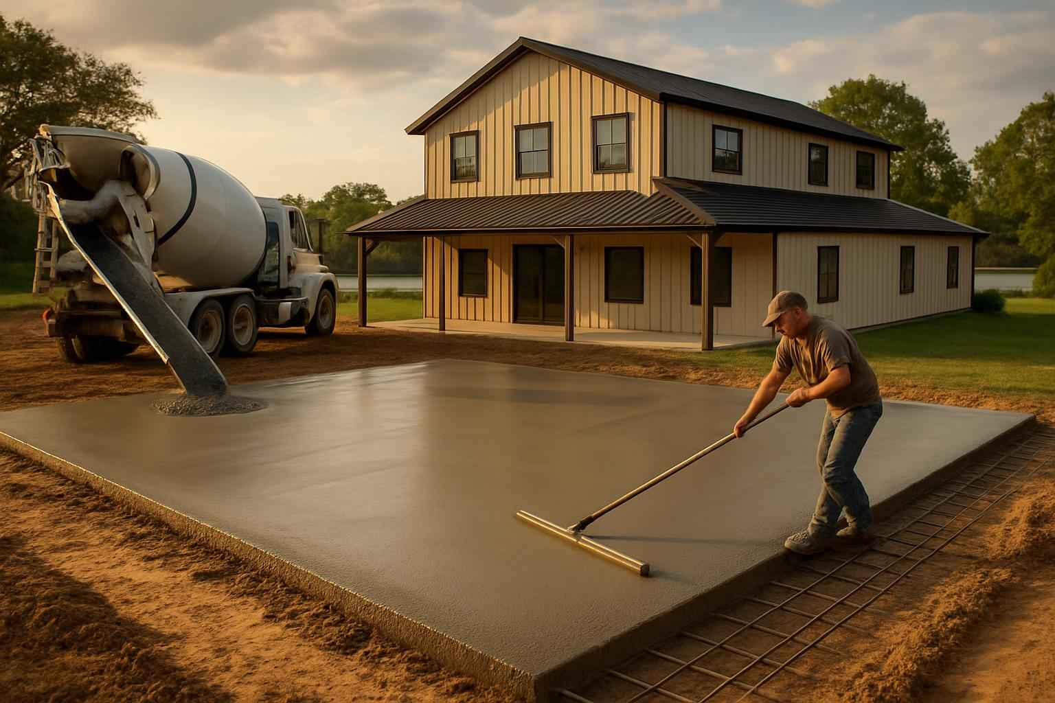 Barndominium Slab Contractor in Cottonwood Shores TX