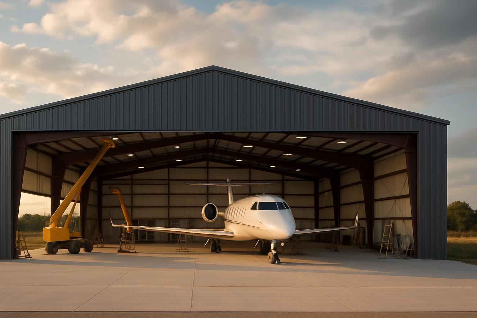 Clear Span Hangar Construction in Cottonwood Shores TX