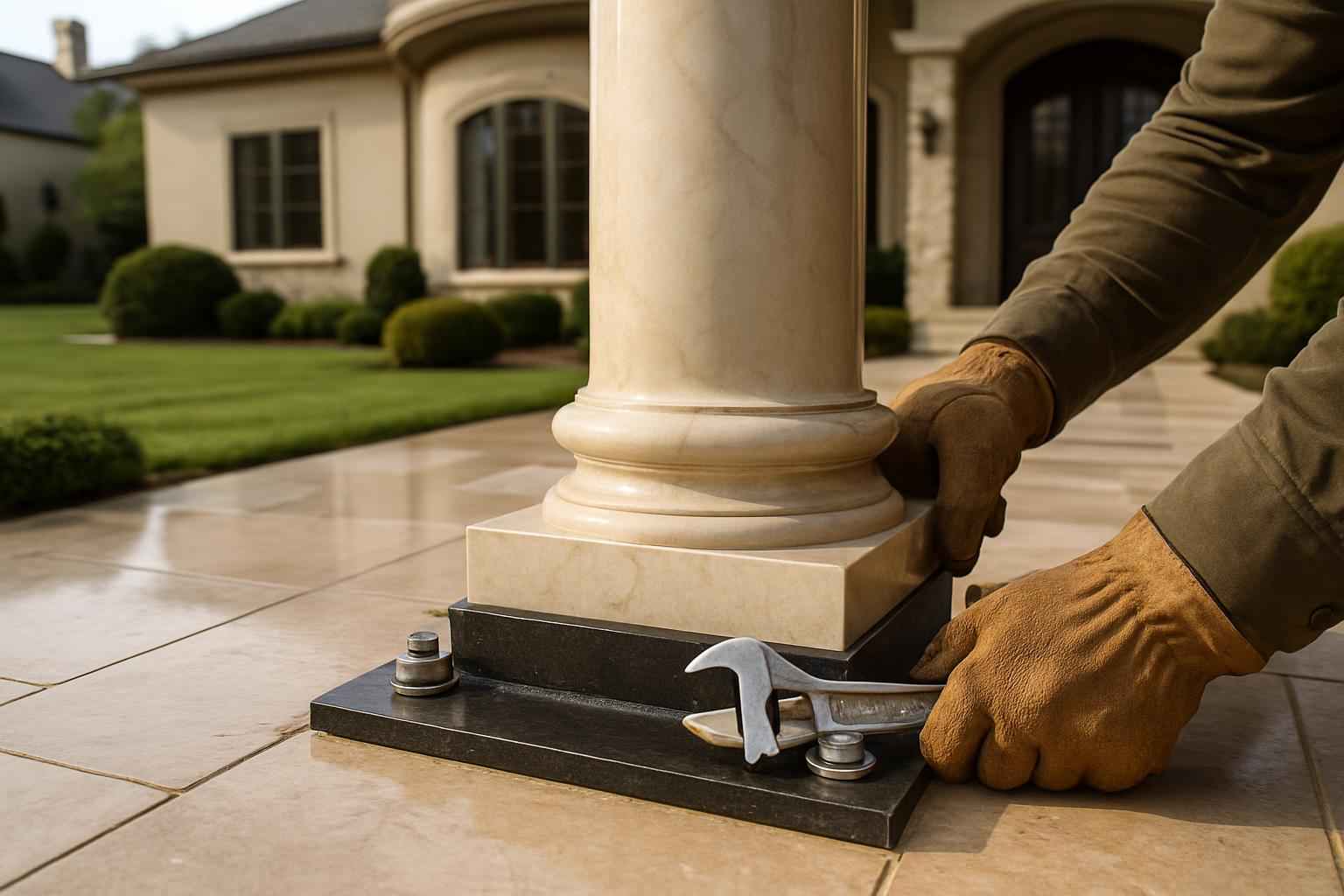 Column Base Plate Install in Marble Falls TX