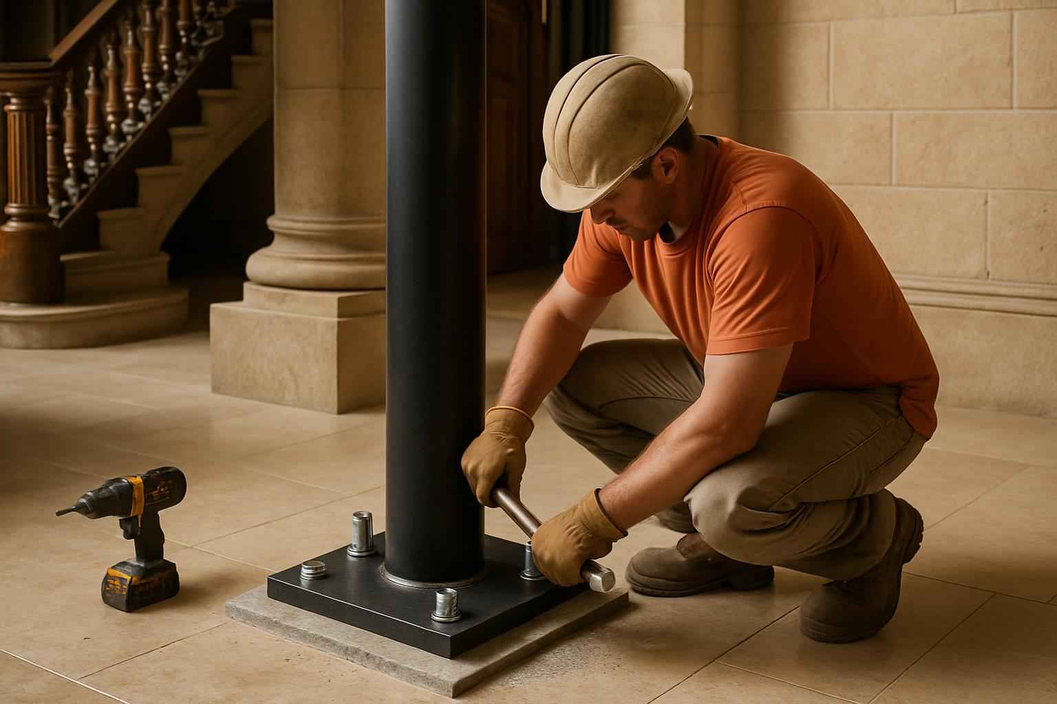 Column Base Plate Install in Mason TX