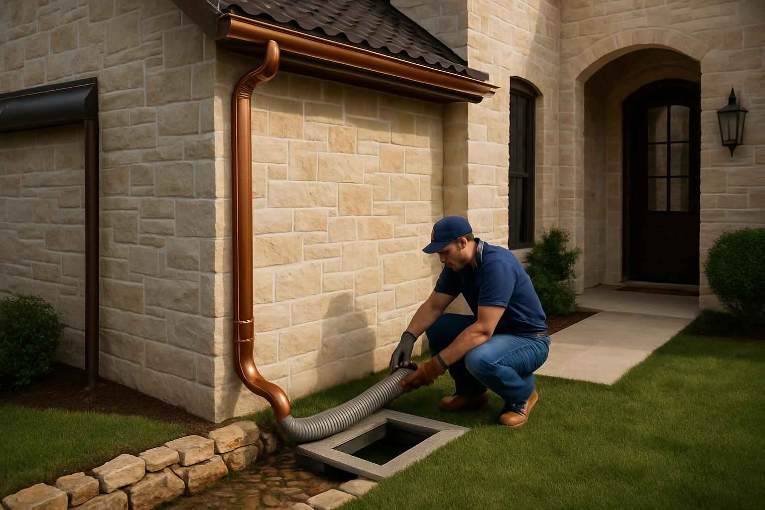Gutter Outfall Drainage Service in Kingsland TX
