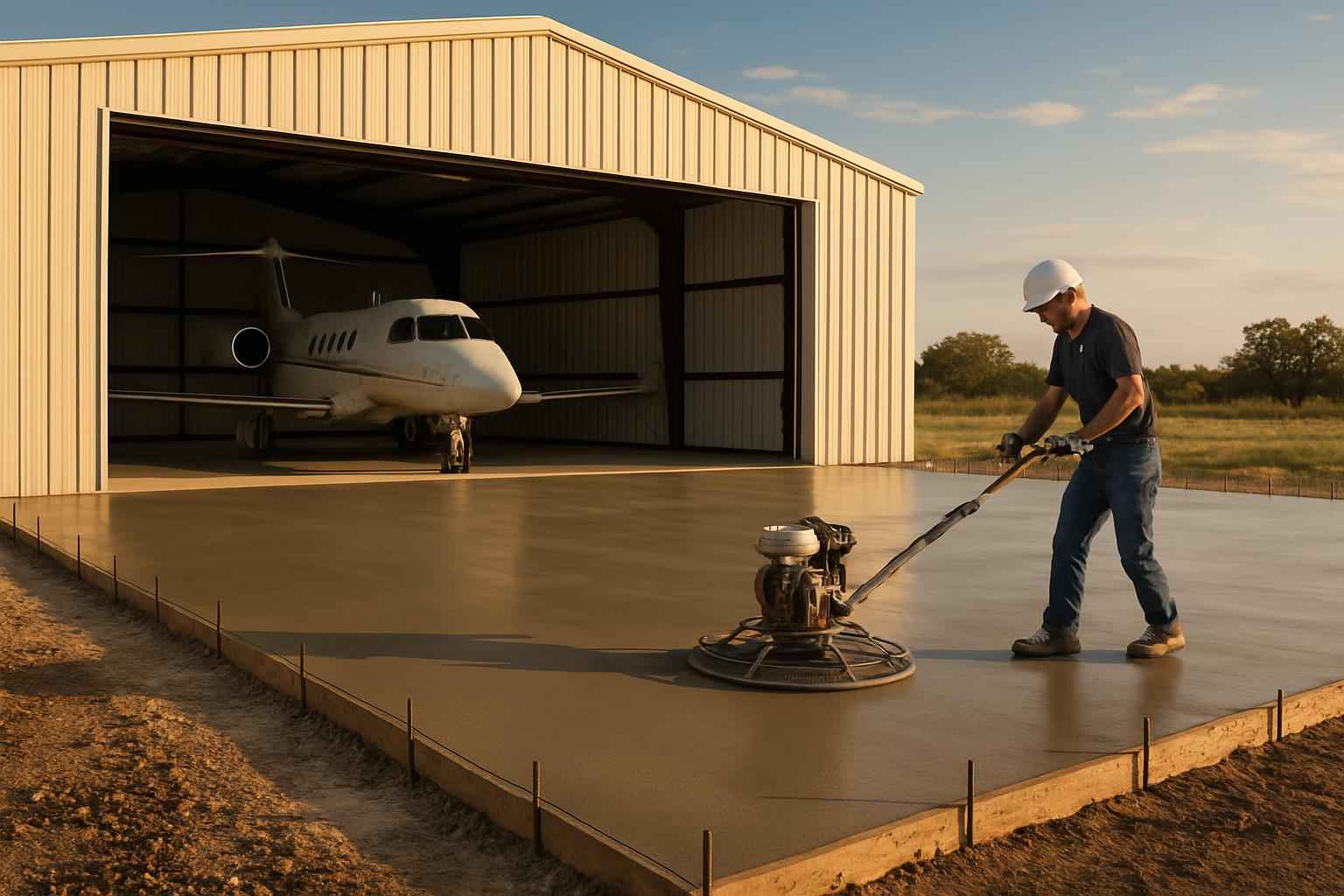 Hangar Slab Foundation Contractor in Pipe Creek TX