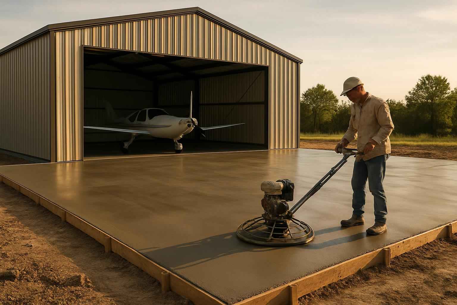 Hangar Slab Foundation Contractor in Pontotoc TX