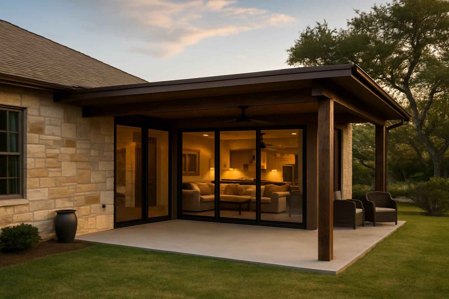 Lean To Slab Extension in Horseshoe Bay TX