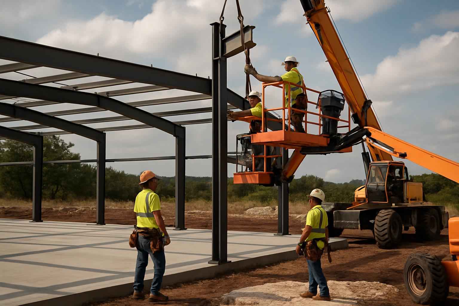 PEMB Erection Crew in Marble Falls TX