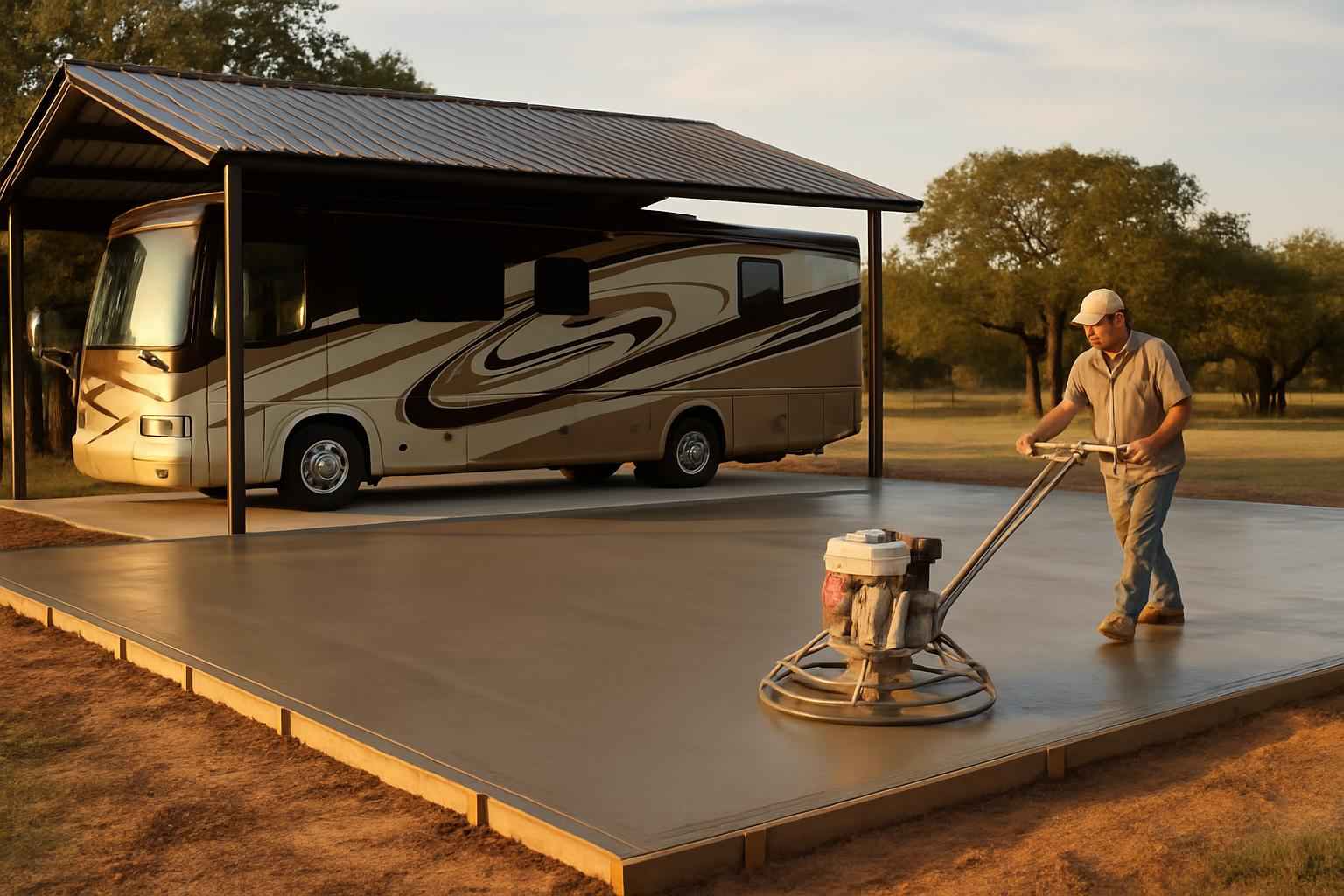 RV Storage Slab Contractor in Mason TX