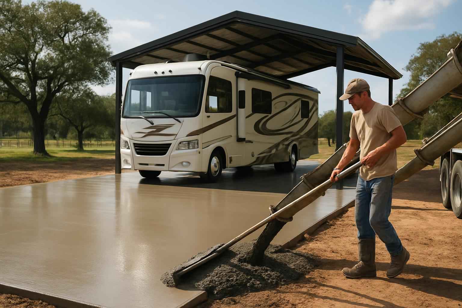 RV Storage Slab Contractor in Medina TX