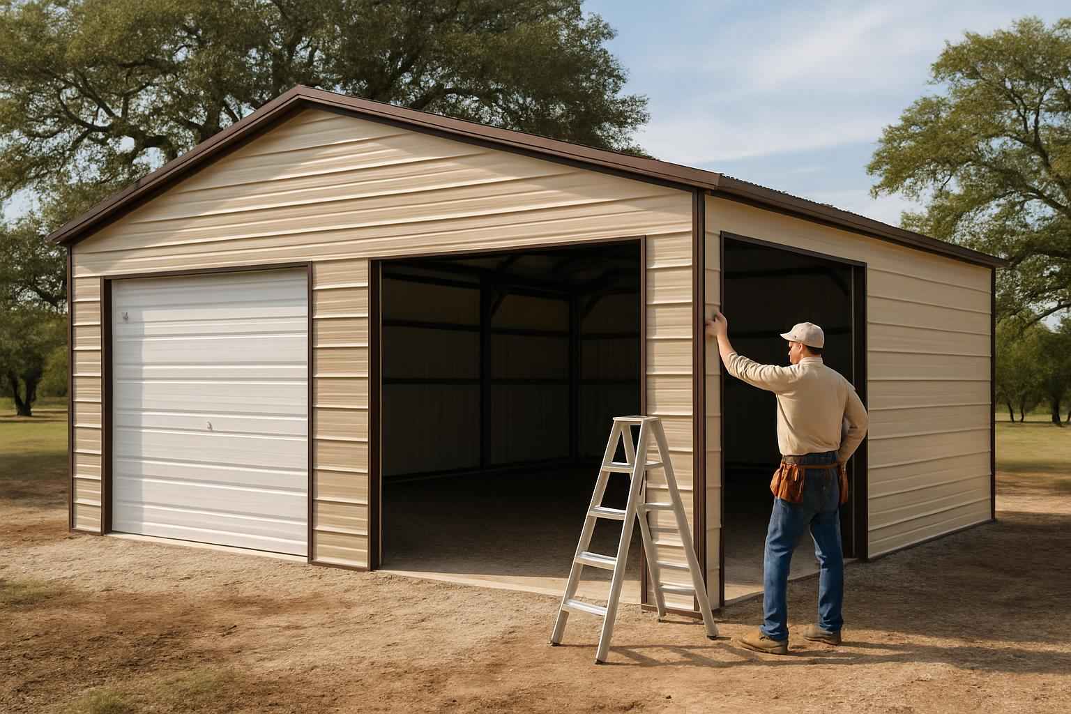 Two Car Metal Garage Contractor In Medina TX