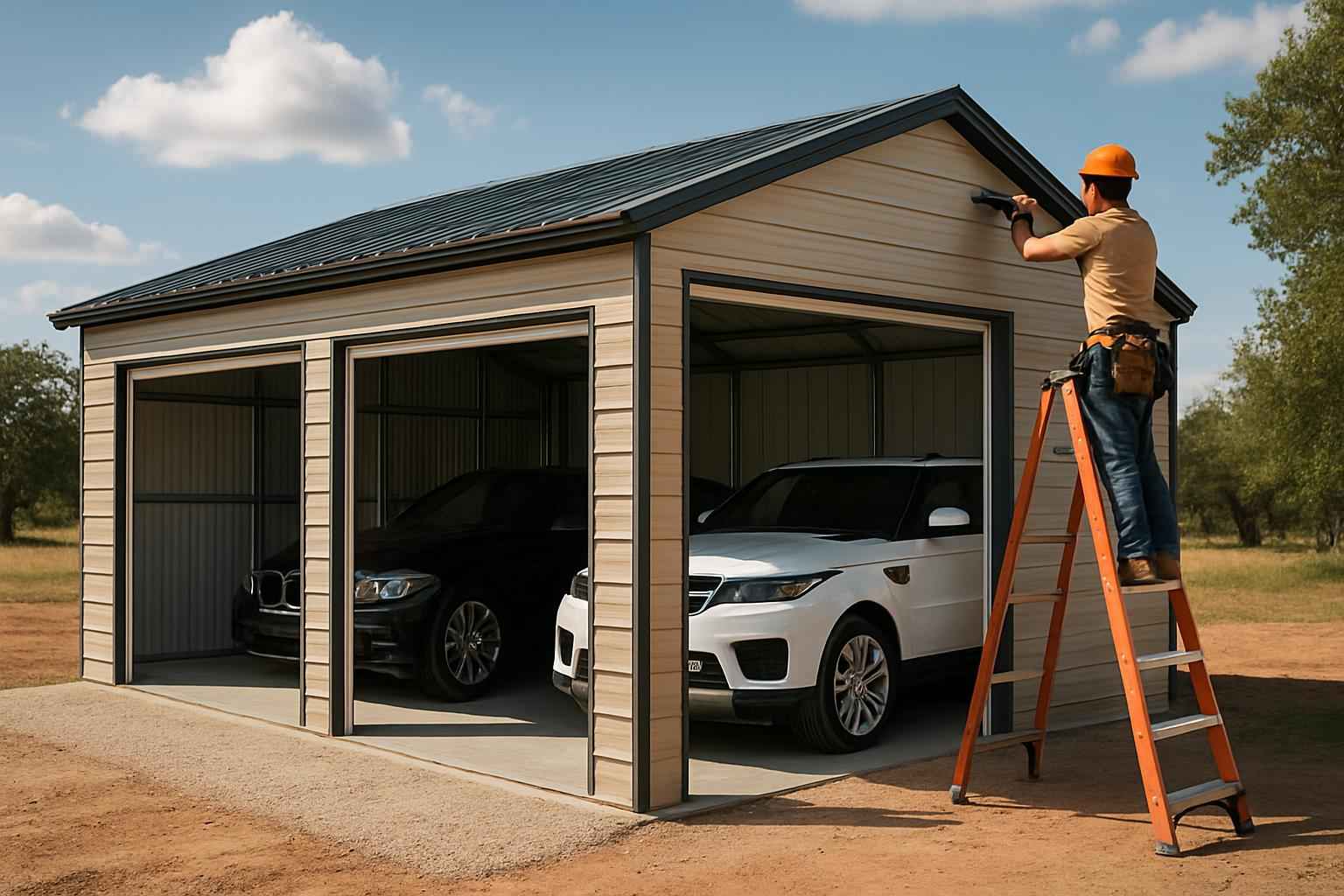 Two Car Metal Garage Contractor in Pontotoc TX