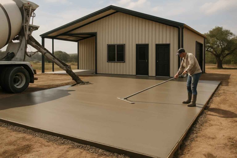 apron slab installation service in stonewall tx