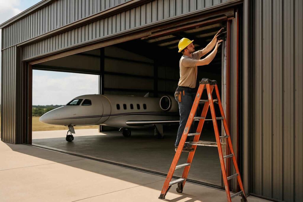 hangar door installer in hye tx