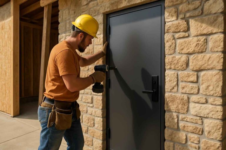 steel walk door installer in hye tx