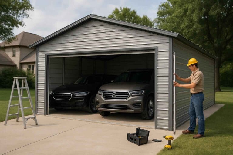 Two Car Metal Garage Contractor