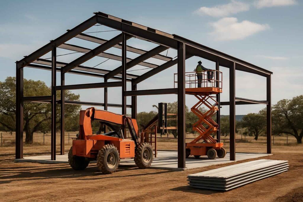 bolt up building erection in harper tx