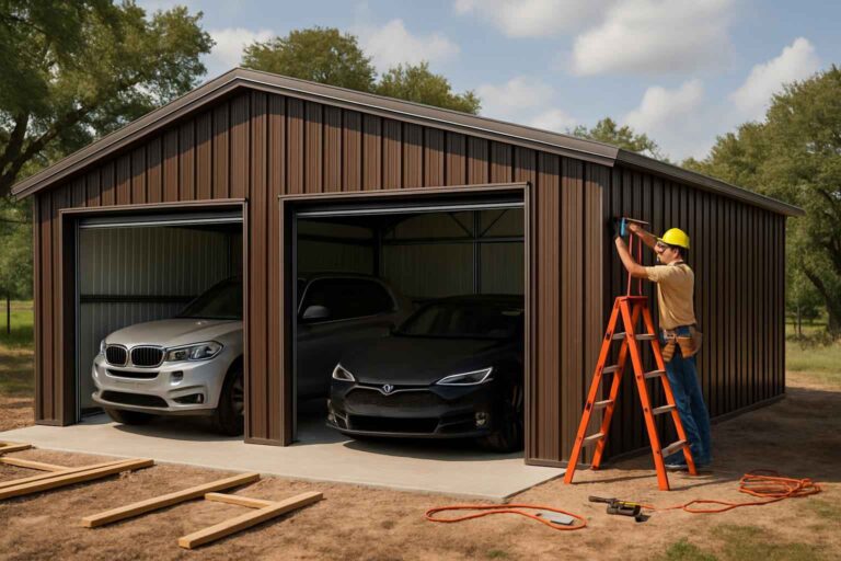 two car metal garage contractor in blanco tx