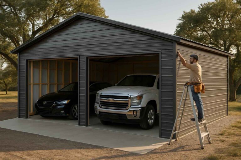 two car metal garage contractor in camp verde tx