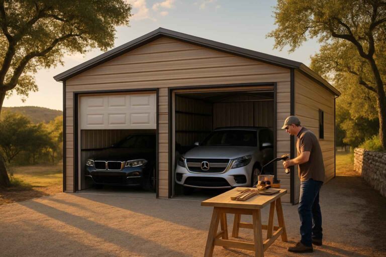 two car metal garage contractor in kerrville tx