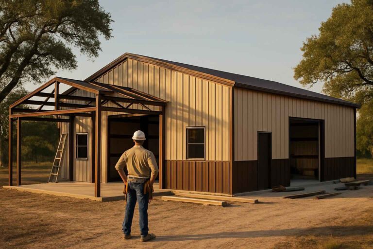 shop building design service in kendalia tx