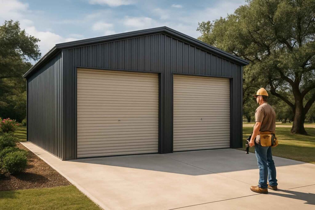 two car metal garage contractor in granite shoals tx