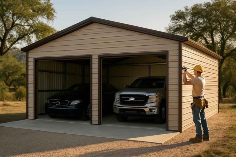 two car metal garage contractor in mountain home tx