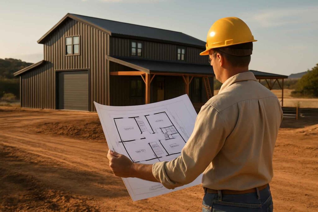 barndominium floor plan service in cottonwood shores tx
