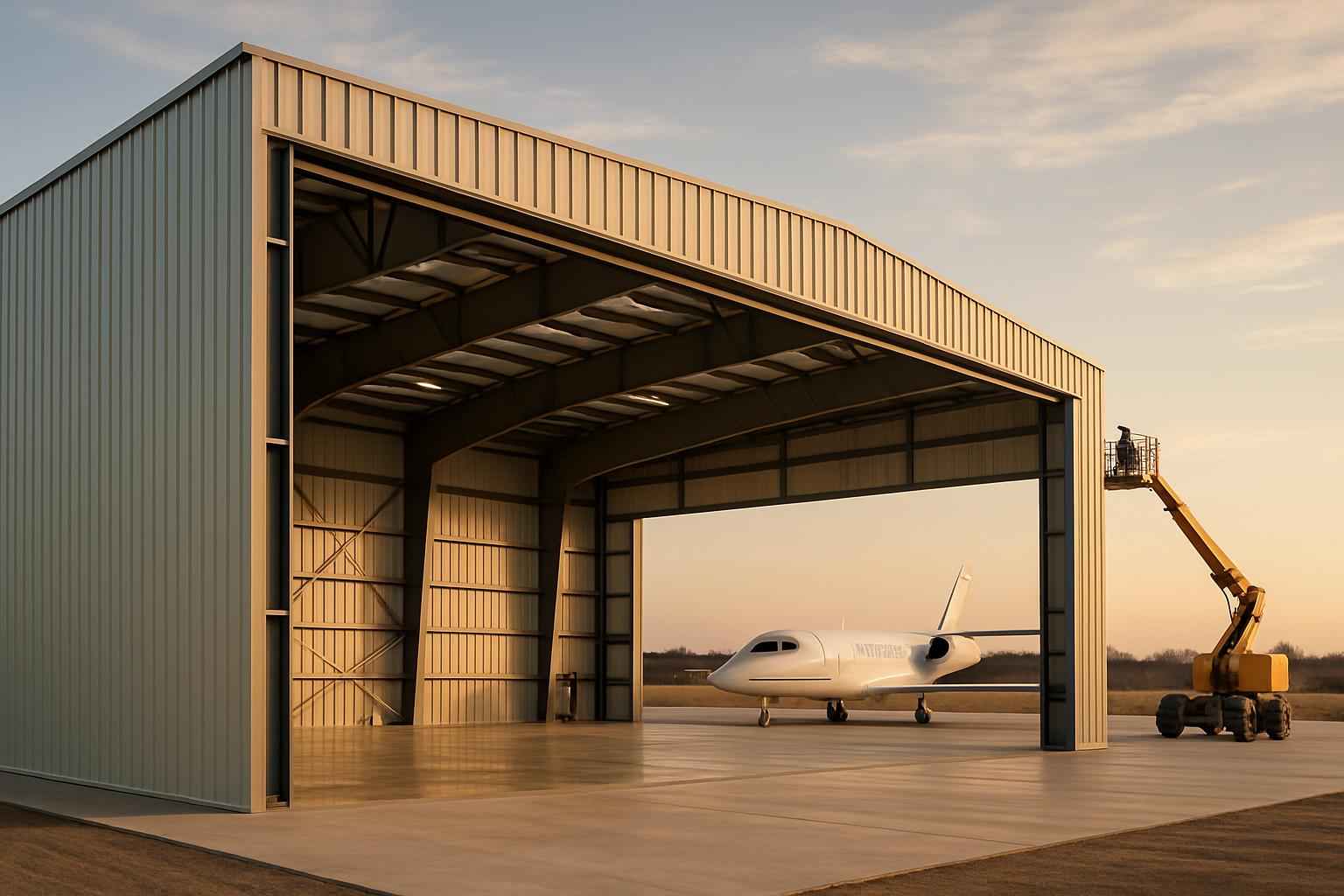 clear span hangar construction in kingsland tx