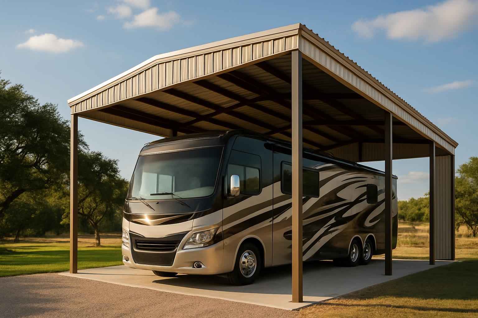 covered rv parking builder in kingsland tx