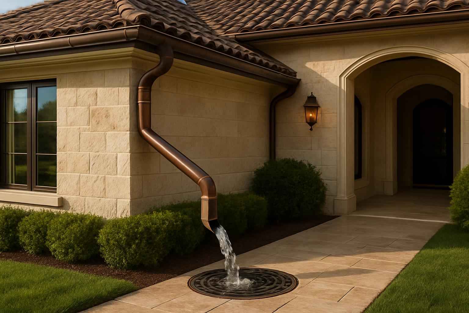 gutter outfall drainage service in marble falls tx