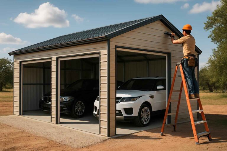 two car metal garage contractor in pontotoc tx