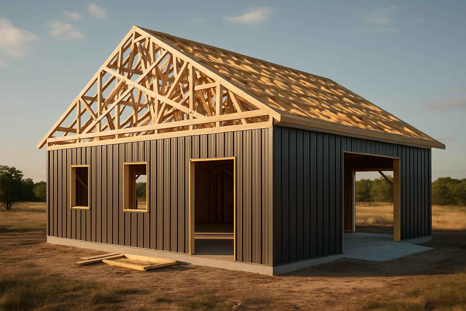 Barndominium Shell Construction In Burnet TX