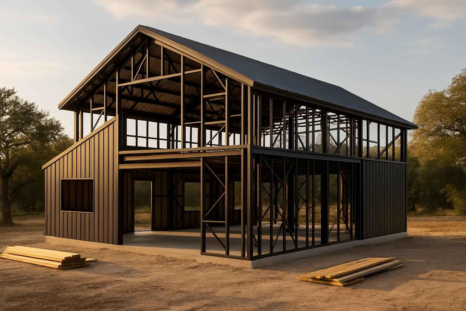 Barndominium Shell Construction In Fischer TX
