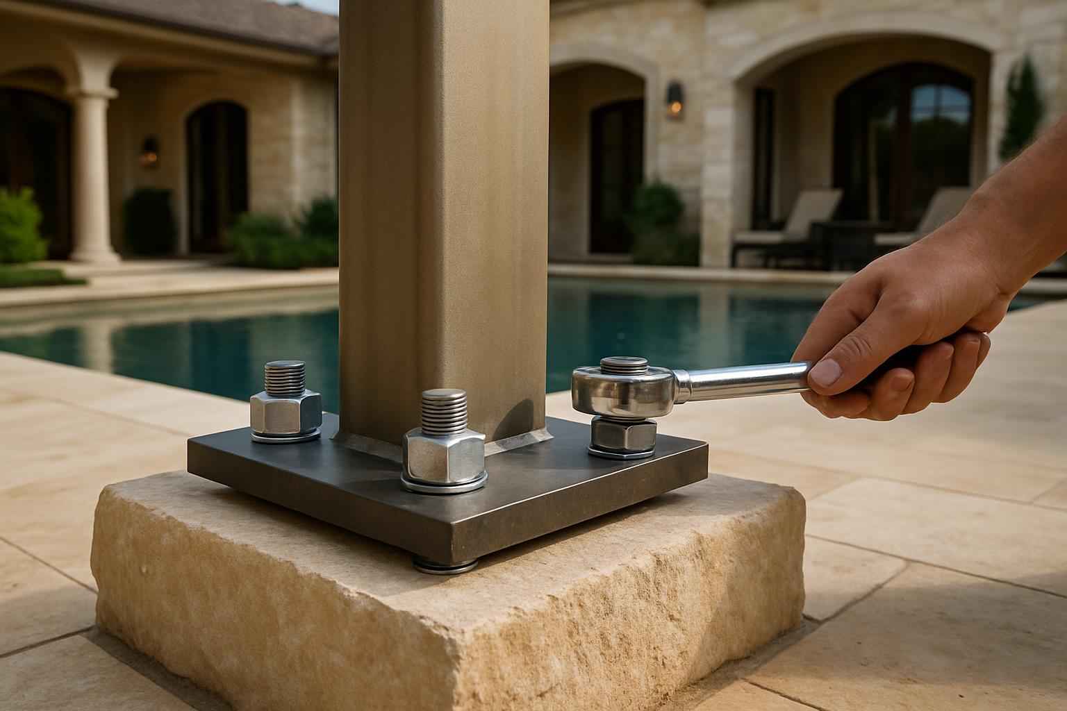 Column Base Plate Install In Fischer TX